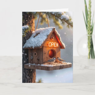 Carte Birthday Birthhouse with Neon Open Sign