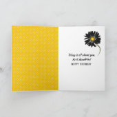 Carte Birthday Black Daisy On Polka Dots (Intérieur)