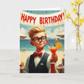 Carte Birthday Boy (Fleur jaune)