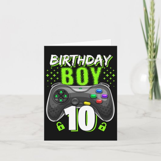 Carte Birthday Boy 10 Video Game Controller 10e B (Devant)