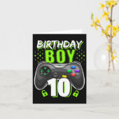 Carte Birthday Boy 10 Video Game Controller 10e B (Fleur jaune)