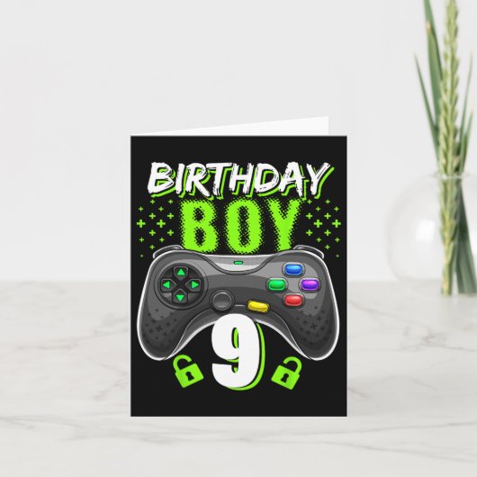 Carte Birthday Boy 9 Video Game Controller Gamer 9th Bir (Devant)