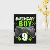 Carte Birthday Boy 9 Video Game Controller Gamer 9th Bir (Fleur jaune)