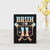Carte Birthday Boy Baseball Crème Ice Drip Bruh Im 11 Ye (Fleur jaune)