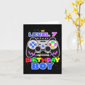 Carte Birthday Boy Level 7 Déverrouillé Video Game 7th B (Fleur jaune)