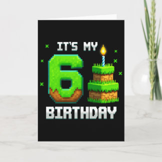 Carte Birthday Boy Shirt C'est My 6th Birthday Funny Gam
