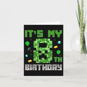 Carte Birthday Boy Shirt C'est My 8th Birthday Video Gam