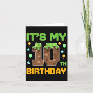 Carte Birthday Boy Son 10e Anniversaire Gamer Pixel Numb