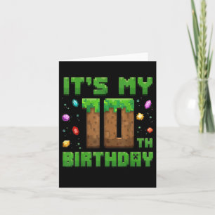 Carte Birthday Boy Son 10e Anniversaire Gamer Pixel Numb