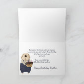 Carte Birthday Brother Cute Dog Watercolor Card (Intérieur)