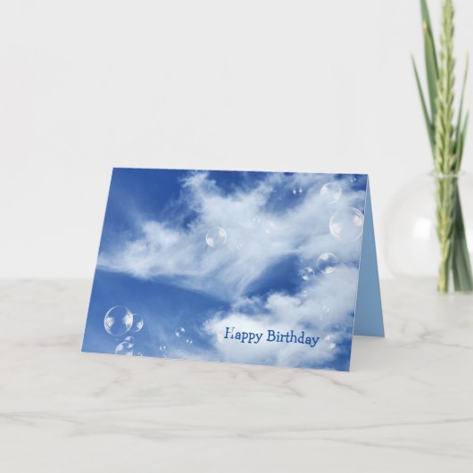 Carte Birthday bubbles in sky (Devant)