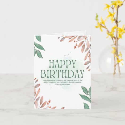Carte birthday card (Fleur jaune)