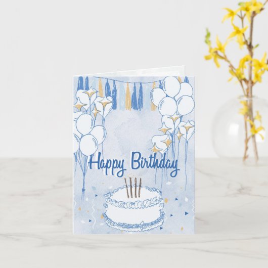Carte birthday card (Fleur jaune)