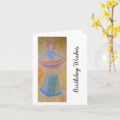 Carte Birthday card for female, original artwork, (Fleur jaune)