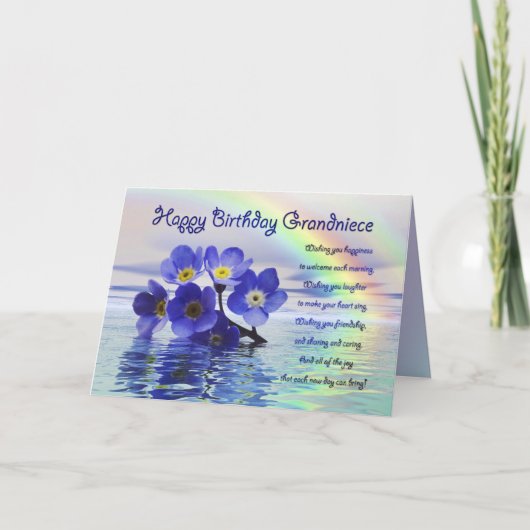 Carte Birthday card for grand niece with forget me nots (Devant)