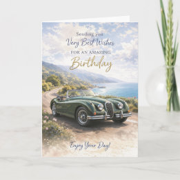 Carte Birthday Card for Him or Her – Classic Car Design