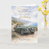 Carte Birthday Card for Him or Her – Classic Car Design (Fleur jaune)