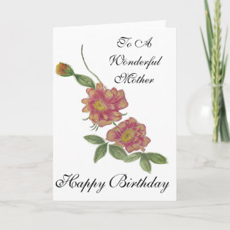 Carte Birthday Card for your mum watercolour Pencil 