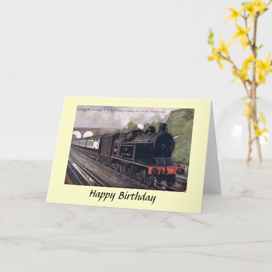 Carte Birthday Card - L & N W R Tank Engine (Fleur jaune)