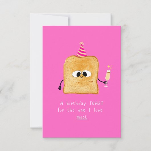 Carte Birthday card Toast, simple, funny and cute design (Devant)