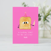 Carte Birthday card Toast, simple, funny and cute design (Debout devant)