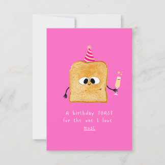Carte Birthday card Toast, simple, funny and cute design