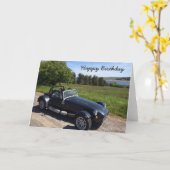 Carte Birthday card with sports car (Fleur jaune)