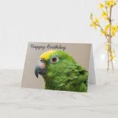 Carte Birthday card Yellow Headed Amazon Parrot (Fleur jaune)