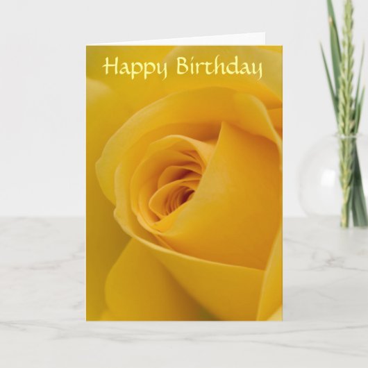 Carte Birthday Card - Yellow Rose Flower (Devant)