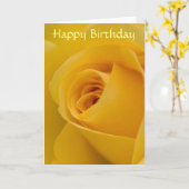 Carte Birthday Card - Yellow Rose Flower (Fleur jaune)