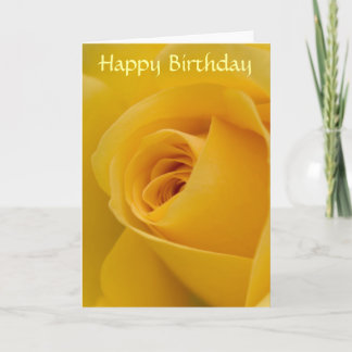 Carte Birthday Card - Yellow Rose Flower