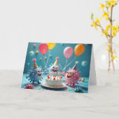 Carte Birthday Cartoon Germ Party (Fleur jaune)