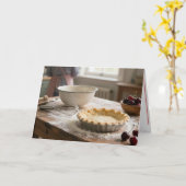 Carte Birthday Cherry Pie In a Retro Kitchen (Fleur jaune)
