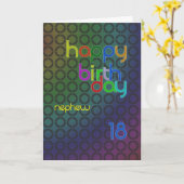 Carte Birthday circles for Nephew aged 18 (Fleur jaune)