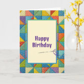 Carte Birthday Colorful Pinwheel Quilt Design (Fleur jaune)