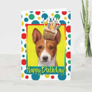 Carte Birthday Cupcake - Basenji