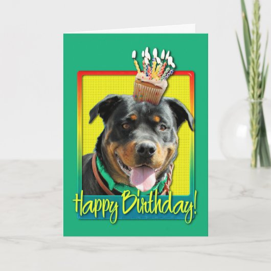 Carte Birthday Cupcake - Rottweiler - SambaParTi (Devant)
