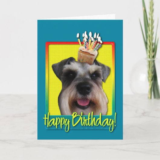 Carte Birthday Cupcake - Schnauzer (Devant)