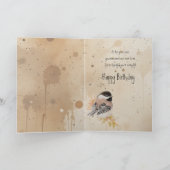 Carte Birthday Custom Name Chickadee Bird (Intérieur)