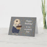 Carte Birthday Dad Father Cute Dog Watercolor<br><div class="desc">Birthday Dad Father Cute Dog Watercolor Cartoon Animal Art.   Let him know how much you love and appreciate him</div>