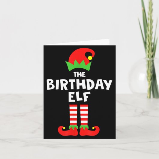 Carte Birthday Elf Matching Group Family Holiday Christm (Devant)