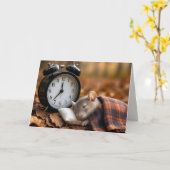 Carte Birthday Fall Back Time Change With Mouse (Fleur jaune)