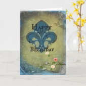 Carte Birthday Fleur De Lis (Fleur jaune)