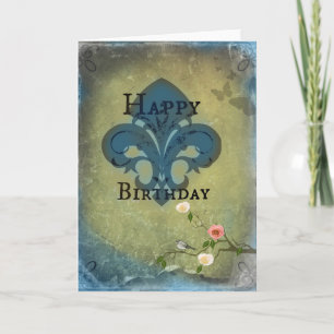 Carte Birthday Fleur De Lis