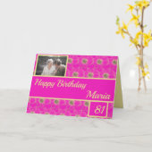 Carte Birthday Floral Gold pink (Fleur jaune)
