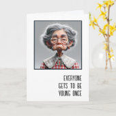 Carte Birthday For Grumpy Old Lady (Fleur jaune)