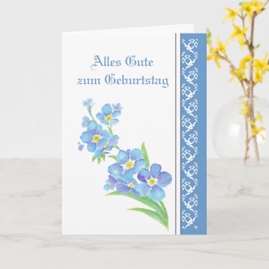 Carte Birthday Forget me nots (Fleur jaune)