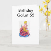 Carte Birthday Gal, at 55 Greeting Card design par Sarr (Fleur jaune)