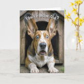 Carte Birthday Getting Old Humor Basset Hound  (Fleur jaune)