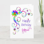 Carte Birthday, Girlfriend, Abstract Floral-Vivid Colors<br><div class="desc">See same and/or similar image in other categories and products</div>